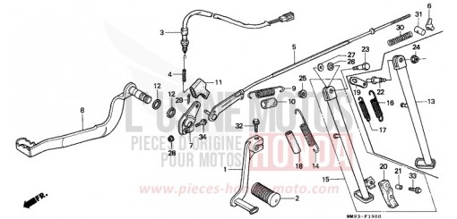 PEDALE/BEQUILLE (1) XL600VJ de 1988